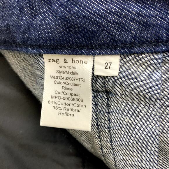 rag & bone Cassidy Tailored Wide Leg Baggy Cargo Jean Dark Rinse Women's Size 27 - Picture 8 of 8